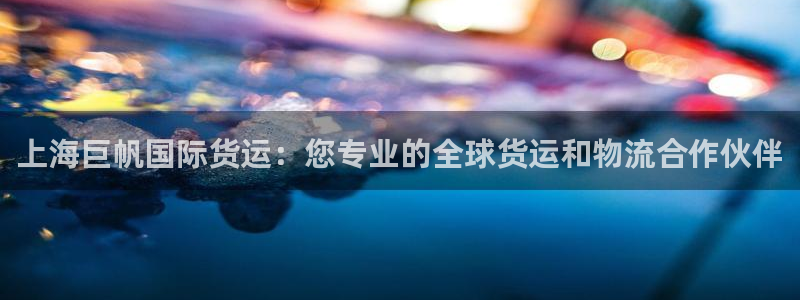 尊龙凯时提不了款：上海巨帆国际货运：您专业的全球货运和物