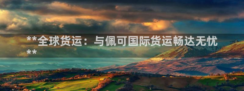 尊龙人生就是博AG旗舰厅：**全球货运：与佩可国际货运畅