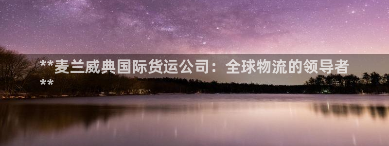 尊龙人生就是-首页(中国)有限公司：**麦兰威典国际货运