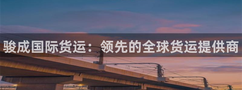 尊龙人生就是博旧版现金娱乐一下：骏成国际货运：领先的全球
