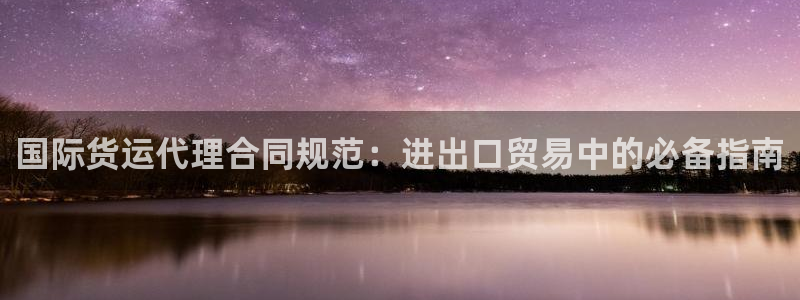 尊龙人生就是博旧版现金娱乐一下：国际货运代理合同规范：进